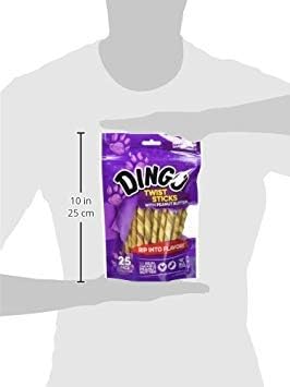 Dingo Twist Sticks with Peanut Butter; Rawhide Treats for Small