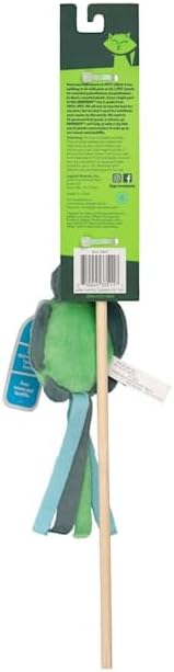 GRRREEN Cat Toys | Plush Turtle Teaser Cat Wand Toy