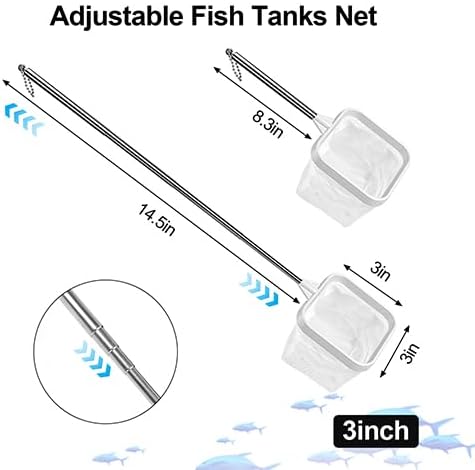 2-Pack 3-Inch Aquarium Net – Small Fish Tank Tool for Shrimp & Bettas