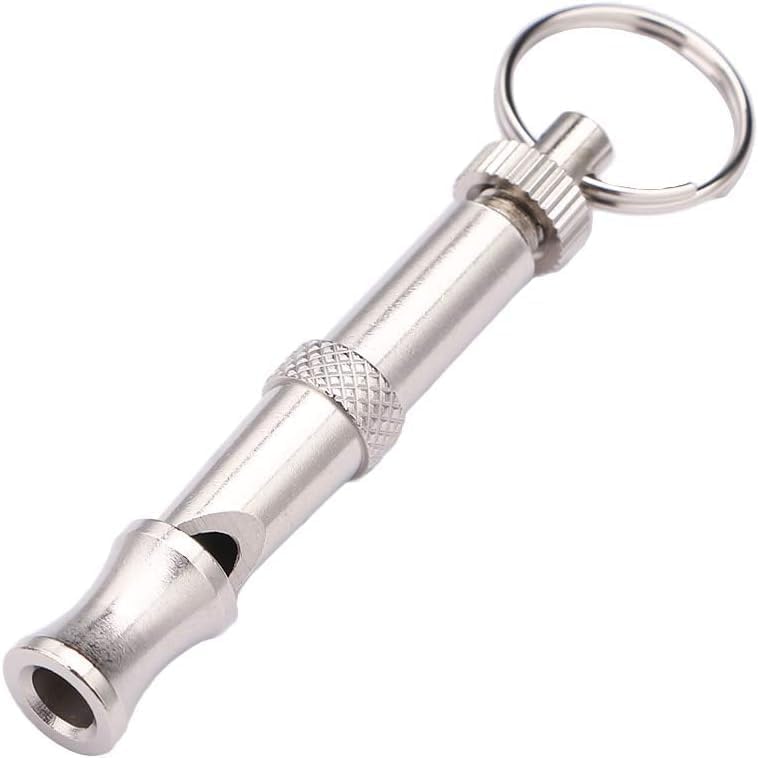 Silver Adjustable Ultrasonic Dog Whistle,Portable Whistle Pet Whistle