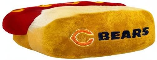 Pets First NFL Chicago Bears HOT Dog Plush Dog & CAT Squeak Toy
