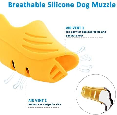 LUCKYPAW Soft Duck Silicone Dog Muzzle for Small Medium Dogs Poodle