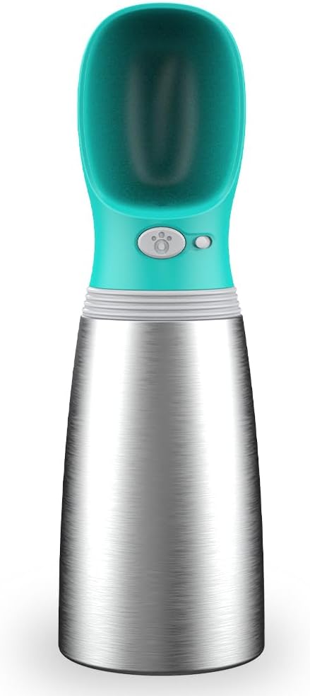 Dog Water Bottle, 23.67 oz Portable Stainless Steel Pet Water