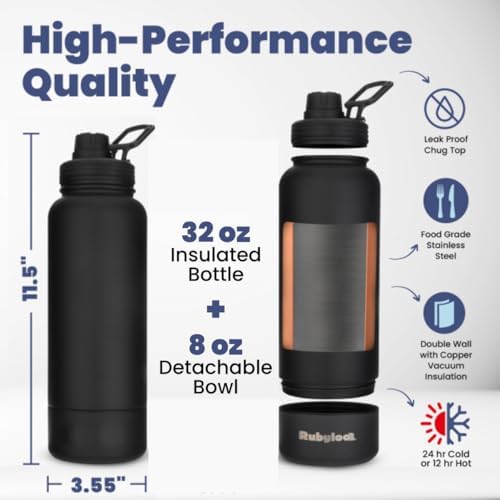 Rubyloo The Original Doggy Bag Backpack & 32oz Insulated Water Bottle
