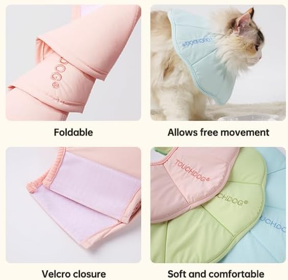 Touchdog Soft Cat Cone Collar, Waterproof Recovery E-Collar