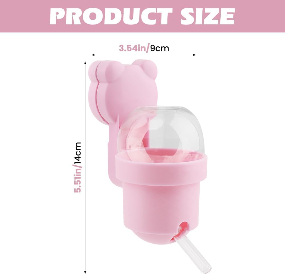 Hamster Water Bottle with Magnetic Holder for Glass Tanks