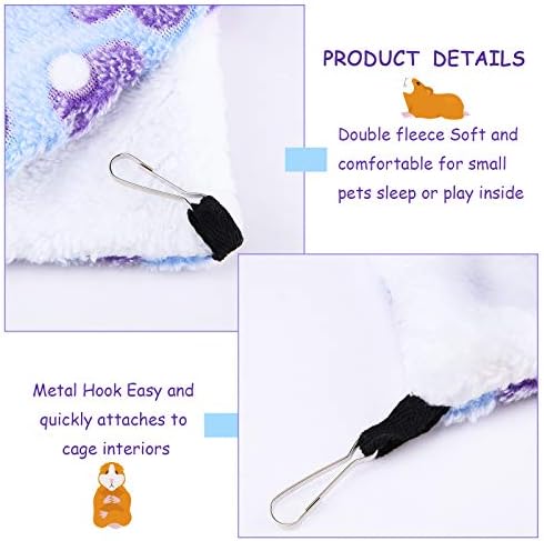Boao 2 Pcs Guinea Pig Rat Hammock for Pet, Purple, Coffee