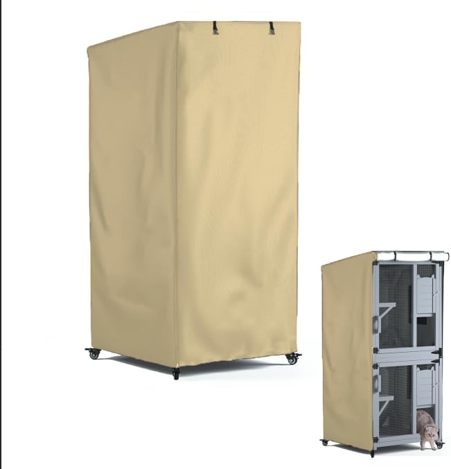 Outdoor Cat House Cover, Super Waterproof Feral Cattery Cat Cover