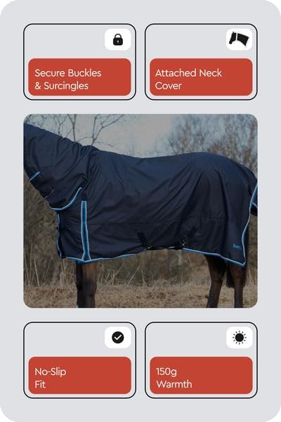 HORZE Glasgow Waterproof Combo Turnout Horse Blankets for Real Horses