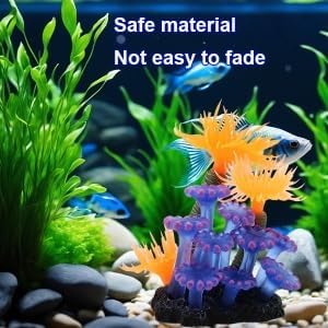 TOPINCN Silicone Sea Anemone Aquarium Ornament, 2.4 x 2 x 3.1 in