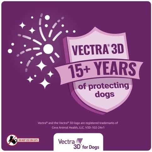 Vectra 3D Flea and Tick Prevention for Small Dogs 11-20 lbs, 3‑Month