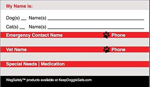 Pet Home Alone Emergency Wallet Cards (Set of 5)
