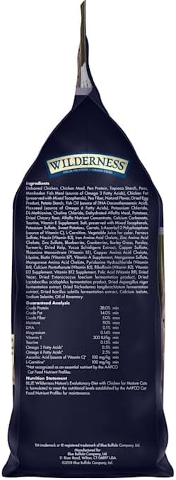 Blue Buffalo Wilderness Natural Mature Dry Cat Food for Cats 7+ Years