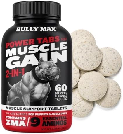 Bully Max Omega-3 Salmon Oil for Dogs + 2-in-1 Muscle Gain Power Tabs