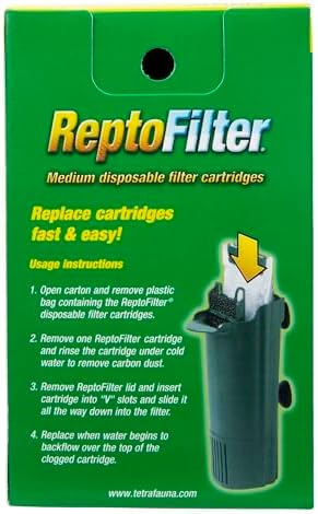Tetra ReptoFilter Medium Filter Cartridges for Terrariums, 3 Count