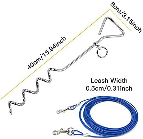 CLKHOWL Dog Stake Tie Out Cable