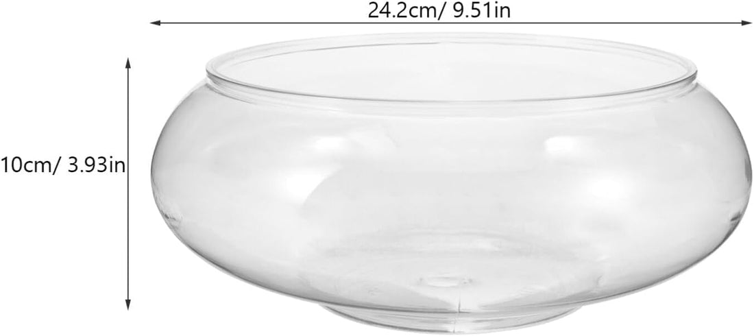 IbErsacs Clear Fish Bowl Vase Bubble Bowl Round Shallow Planter