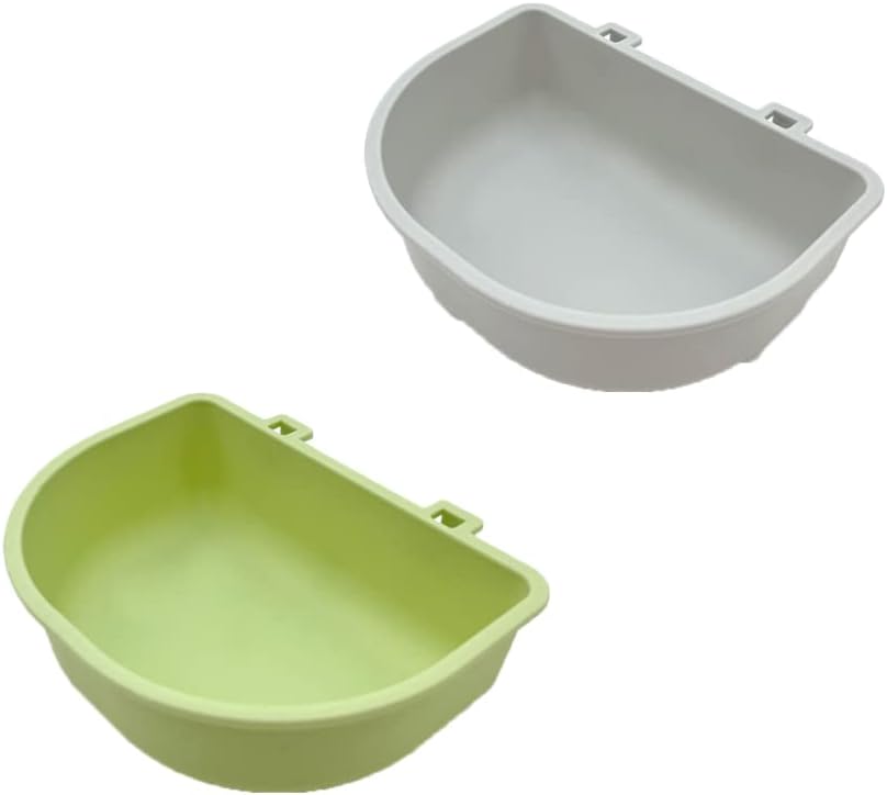 2 Pack Pet Carrier Feeder Clip-on Wire Cage Bowl Bird Feeding Dish