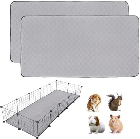 2Pack Guinea Pig Cage Liners, 24''X48'' Washable Guinea Pig Pee Pads