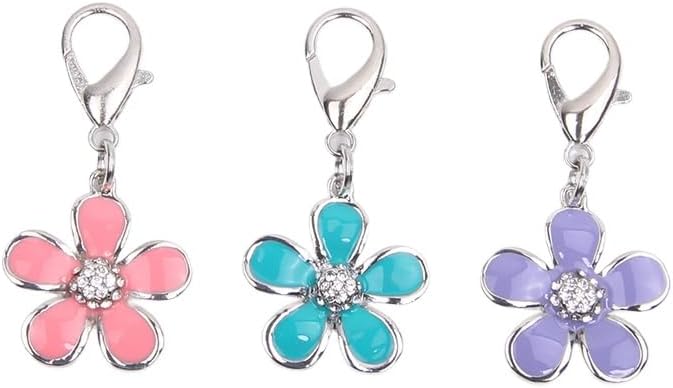 Bling Rhinestones Flower Charm Pendant Jewelry for Pet Dog Cat Puppy