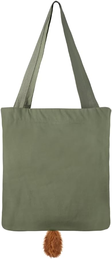 Lion-Shaped Pet Canvas Shoulder Bag Portable Cat Carrier Tote Bag