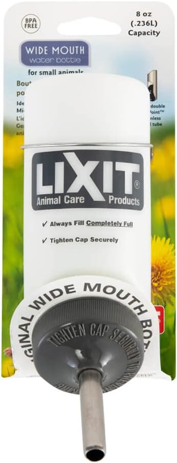 Lixit Pet Wide Mouth Water Bottle (16 oz), translucent, 8802