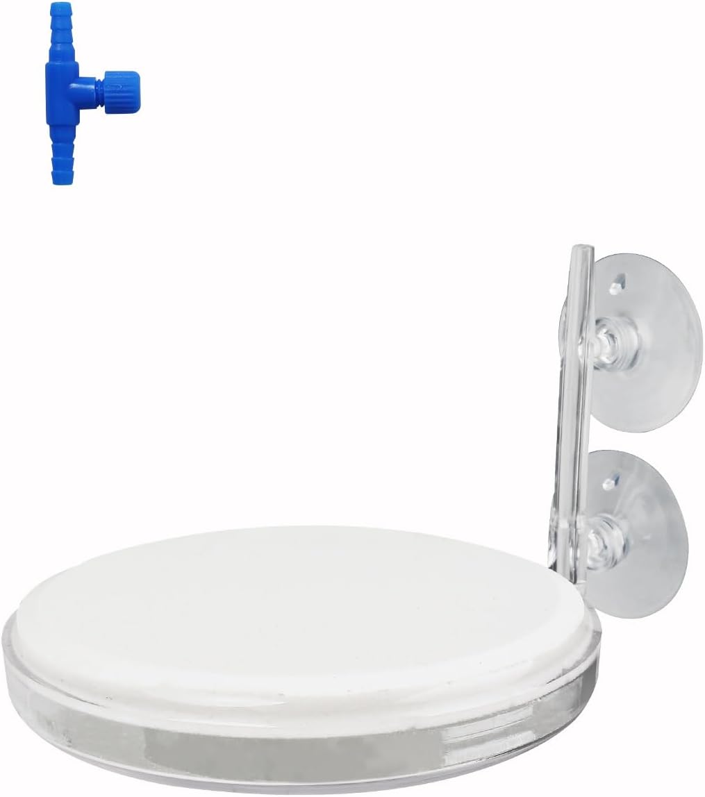 UPETTOOLS 1.4inch Nano Aquarium Air Stone Kit, Quiet Bubble Diffuser