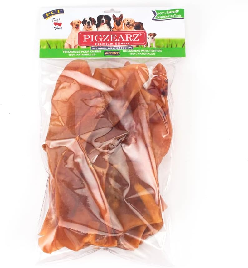 PCI -Pet Center, Inc Pigzears - 100% Pig Ears - Dog Treat - 2 Count