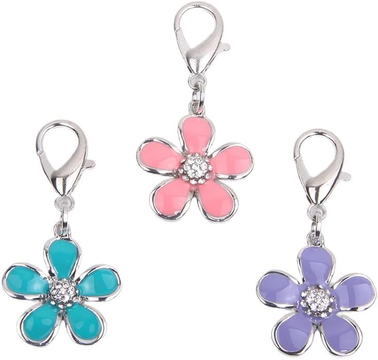 Bling Rhinestones Flower Charm Pendant Jewelry for Pet Dog Cat Puppy