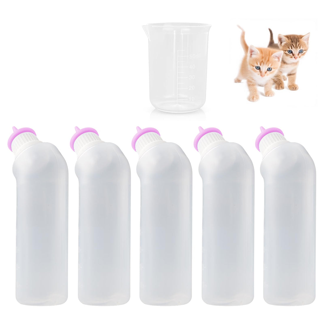Xuandea 5Pack Kitten Bottle for Nursing Puppy Milk Kitten Bottles