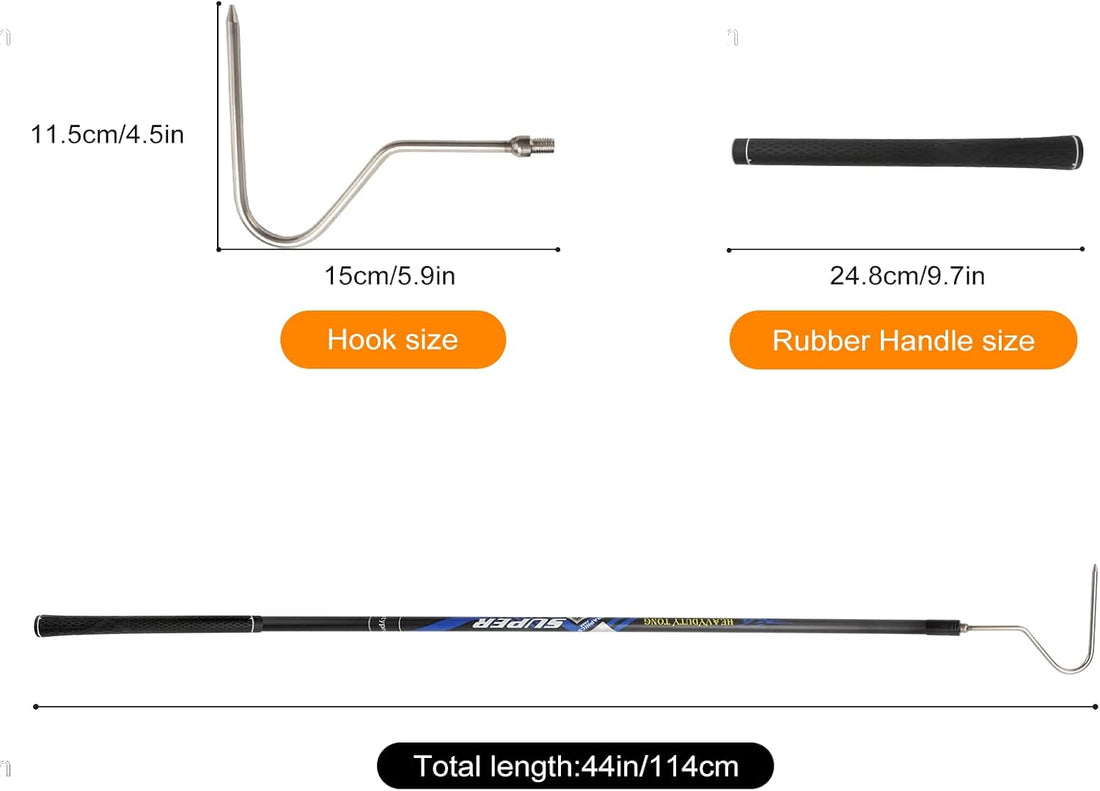 44 inch Snake Hook Catcher Stick Tongs Grabber Handling Tool Kit