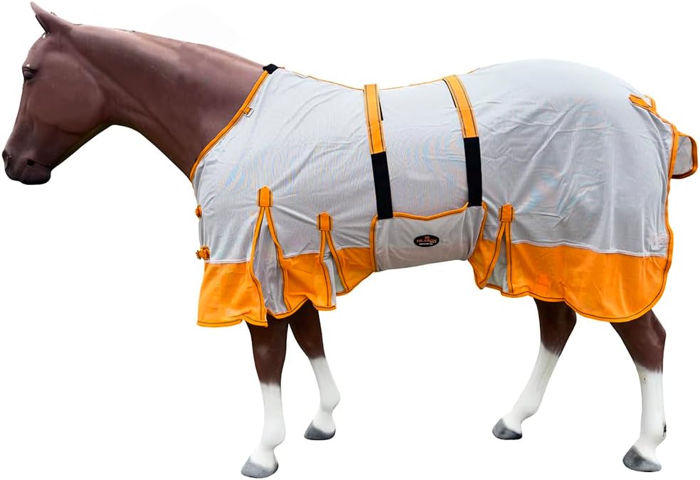 HILASON 72 in Fly Sheet for Horses Blue/Red Plaid Mesh