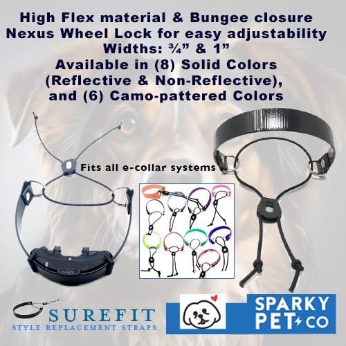 Sparky Pet Co Surefit Bungee Dog E-Collar Replacement Strap, 3/4 Inch
