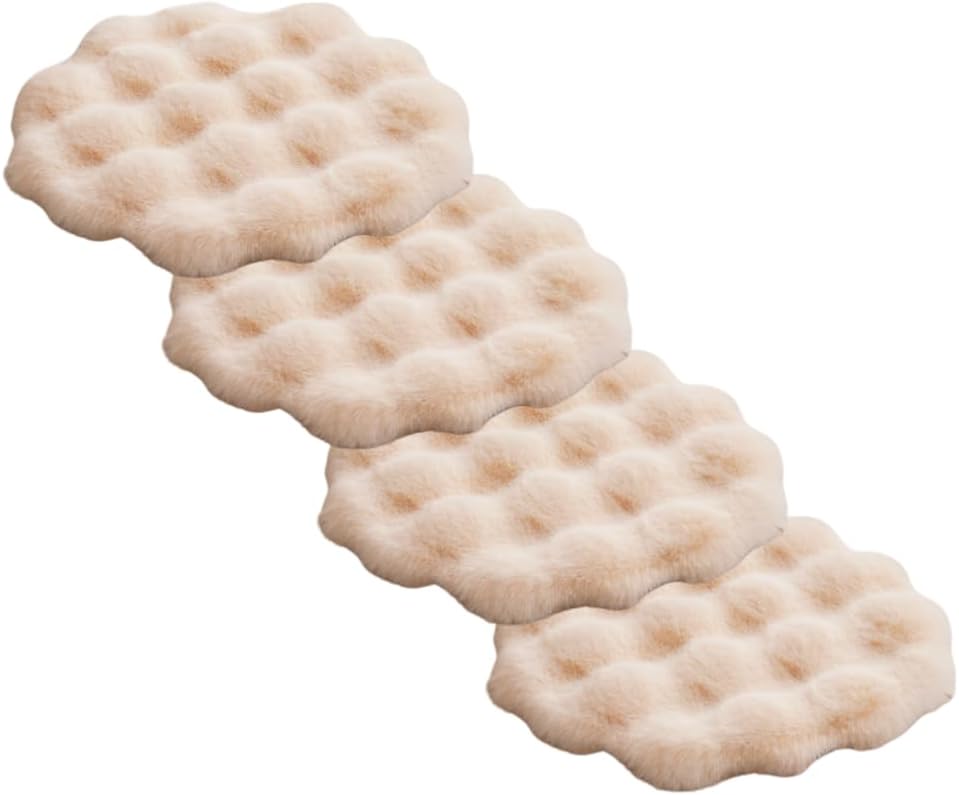 SHENGOCASE 2-Pack 16" Round Faux Rabbit Fur Cat Dog Bed Cushion Pad