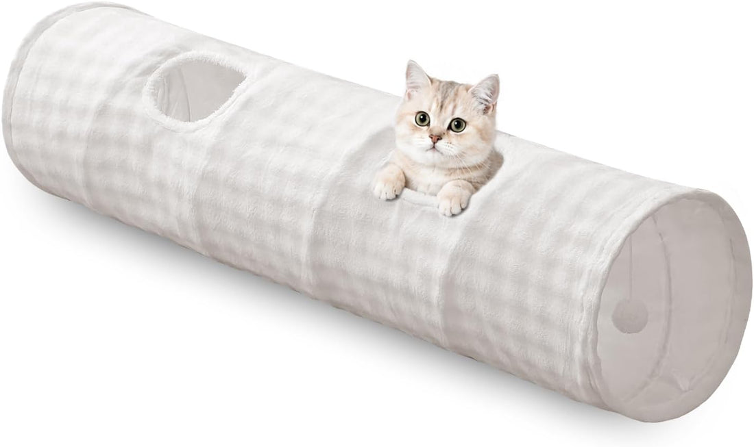 Cute Round Cat Tunnel for Indoor Cats, Purple