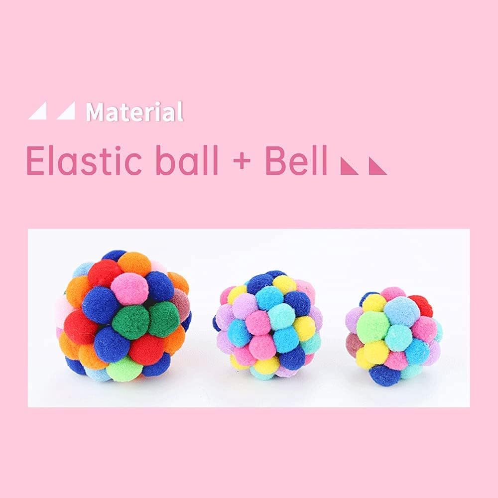 TUSATIY Cat Toy Balls with Bell 3PCS