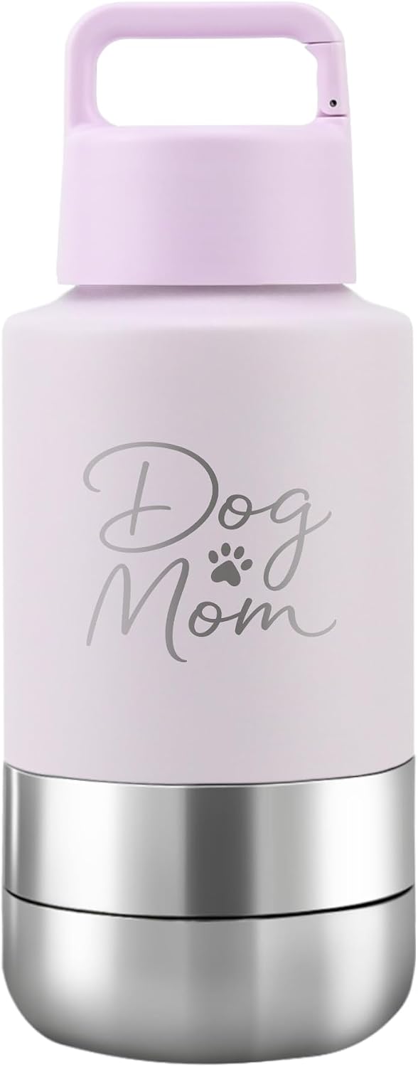 KEWIXY Insulated Dog Travel Water Bottle With Detachable Bowls