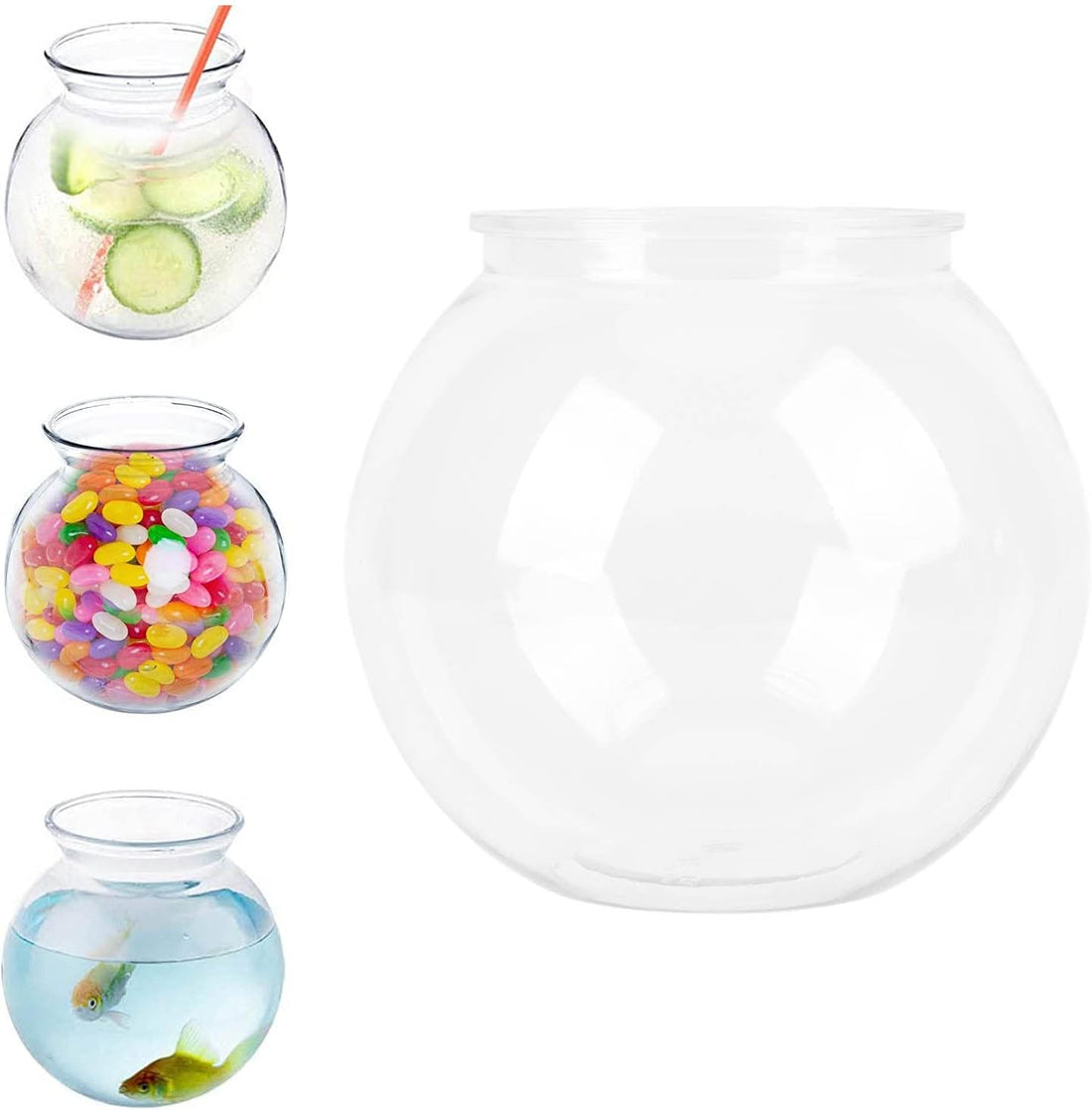 Plastic Fish Bowl, Unbreakable Small Round Fish