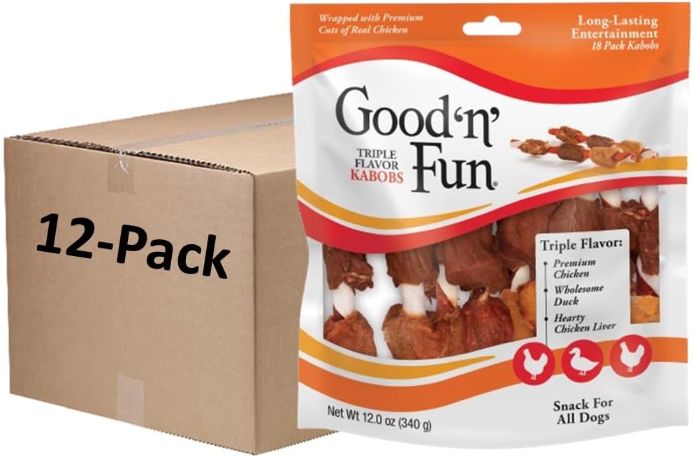 Good 'n' Fun Kabobs Long-Lasting Dog Treat Made With Real Protein