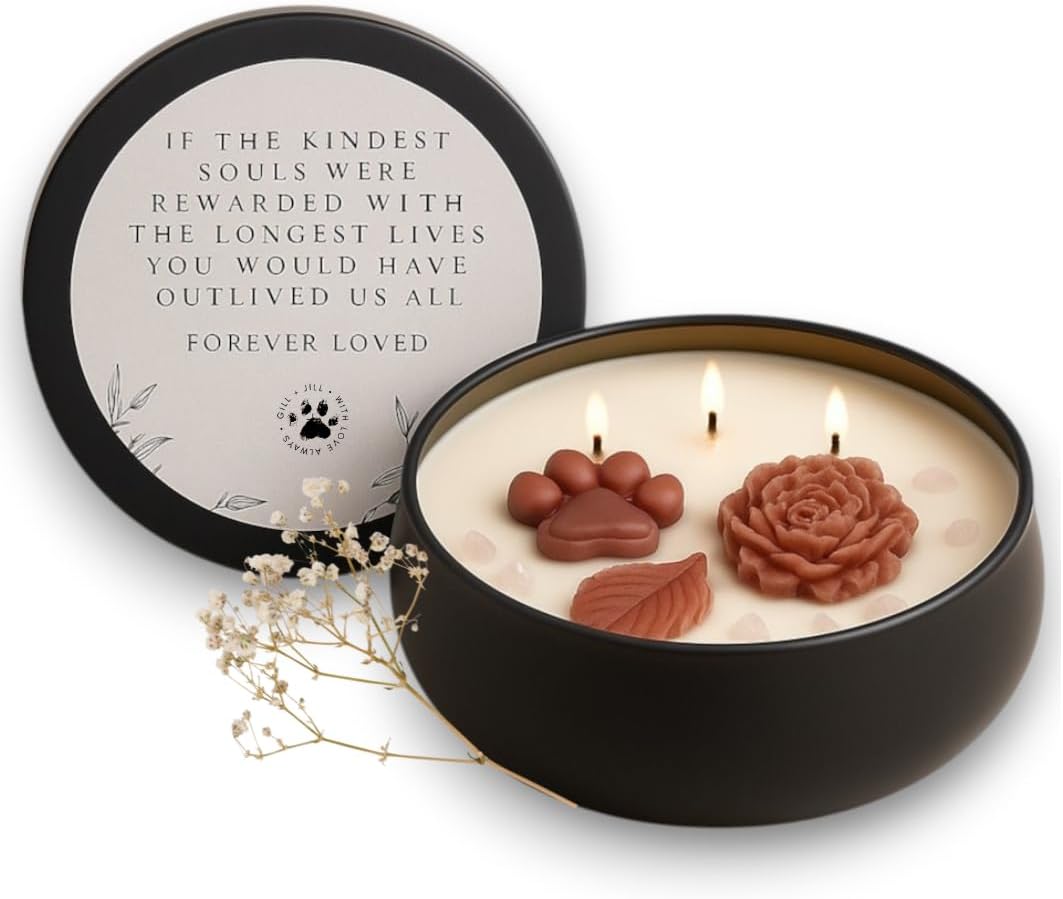 Premium Paw Prints Pet Memorial Candle – Paraffin-Free Soy Wax
