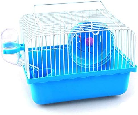 Small Pet Hamster Cage with Running Wheel Water Bottle Food Basin