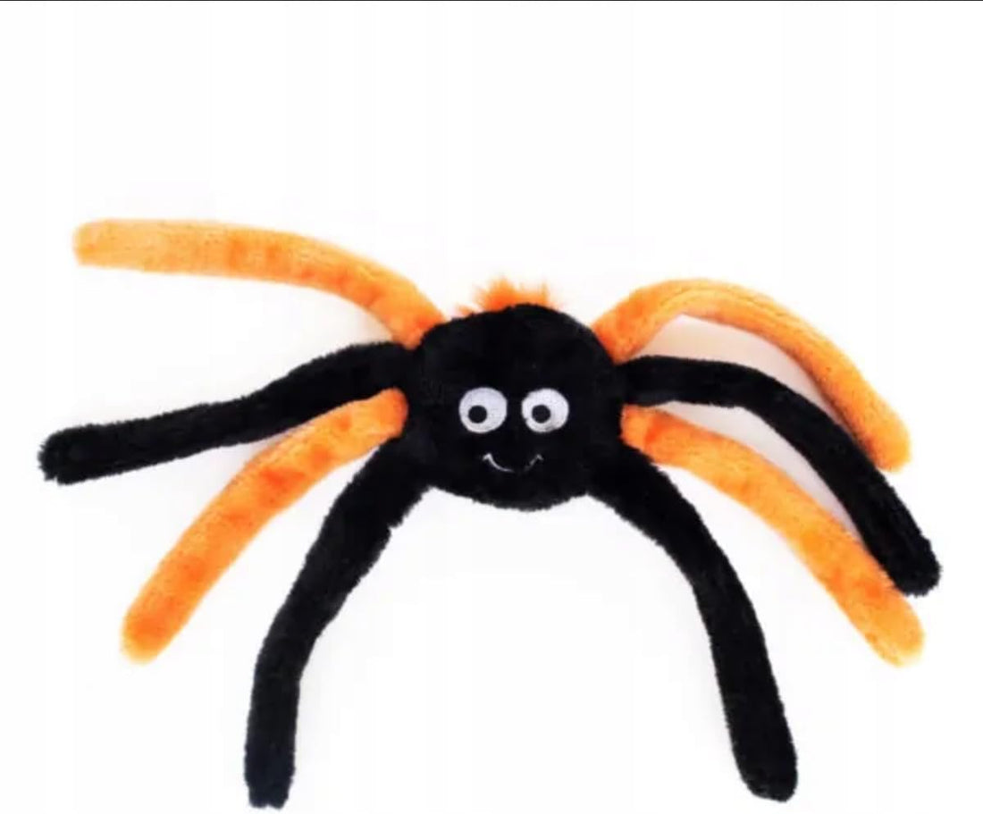 ZippyPaws Spiderz - Small Orange Plush Dog Toy