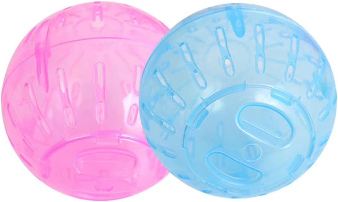 2Pcs Blue and Pink Hamster Balls Transparent Dwarf Hamster Exercise