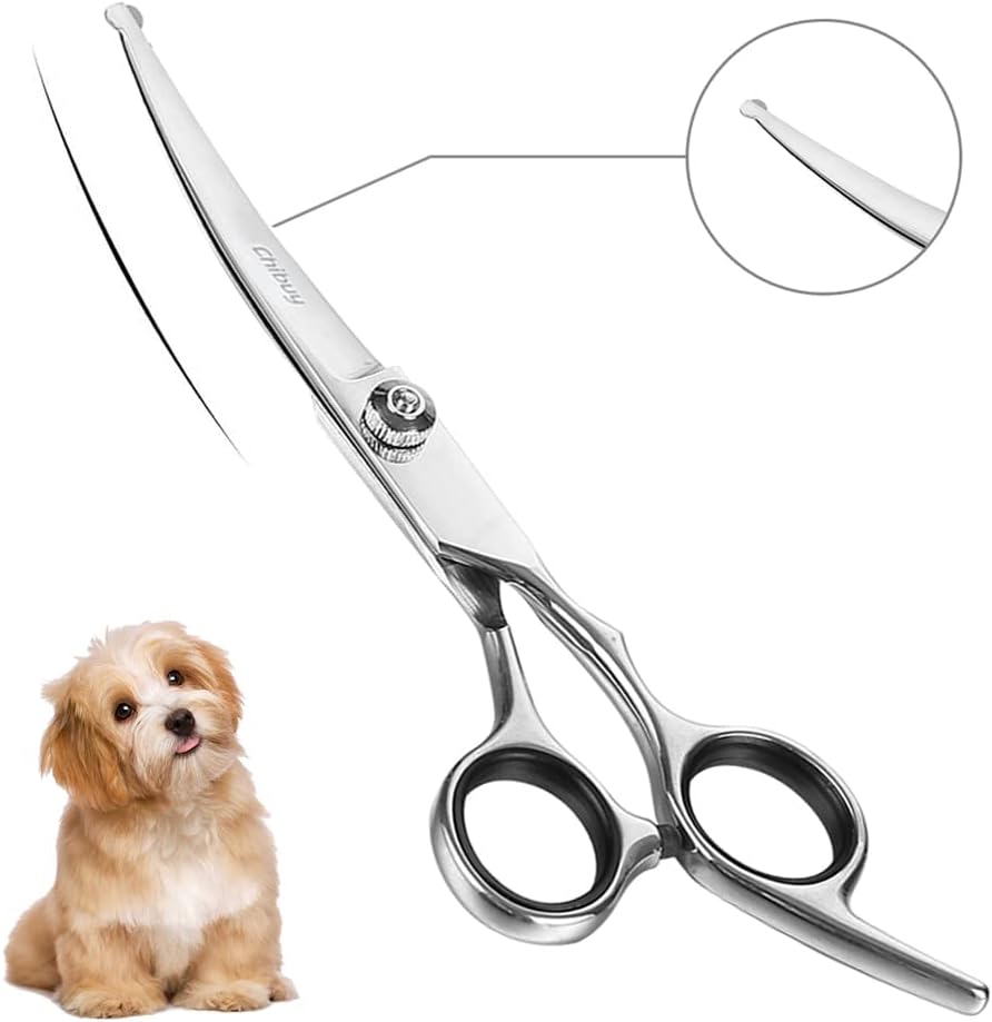 Chibuy Curved dog grooming scissors with Round Tips