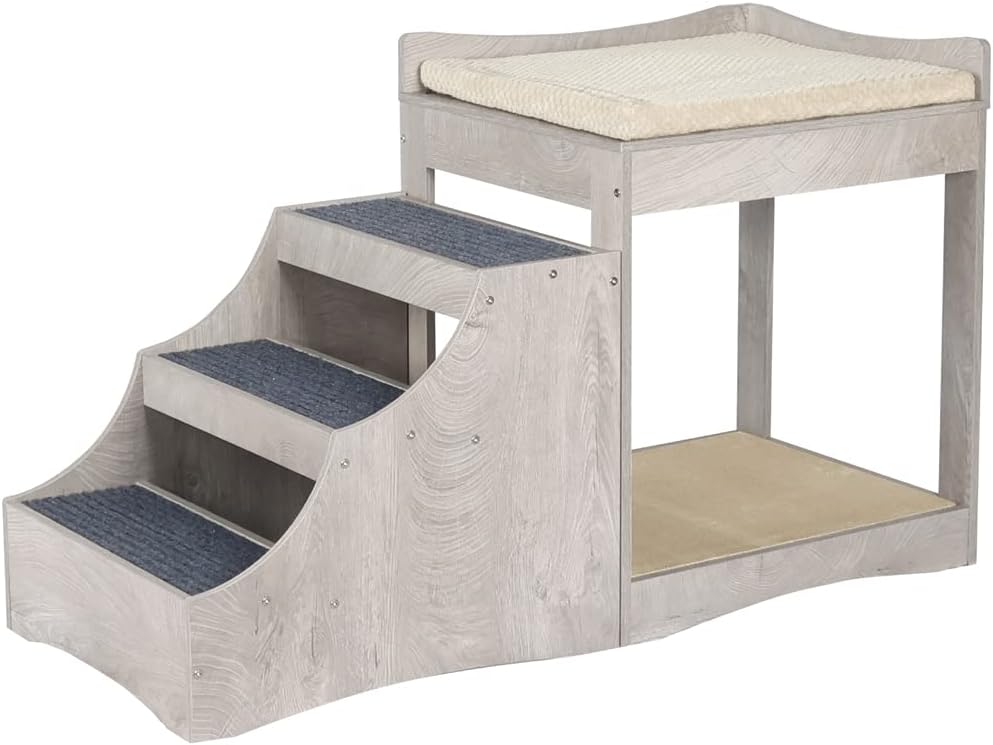 unipaws Pet Bunk Bed with Removable Step for Dog and Cat