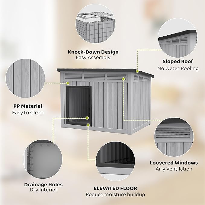 Bifanuo Outdoor Dog House Outdoor for Medium and Small Dog