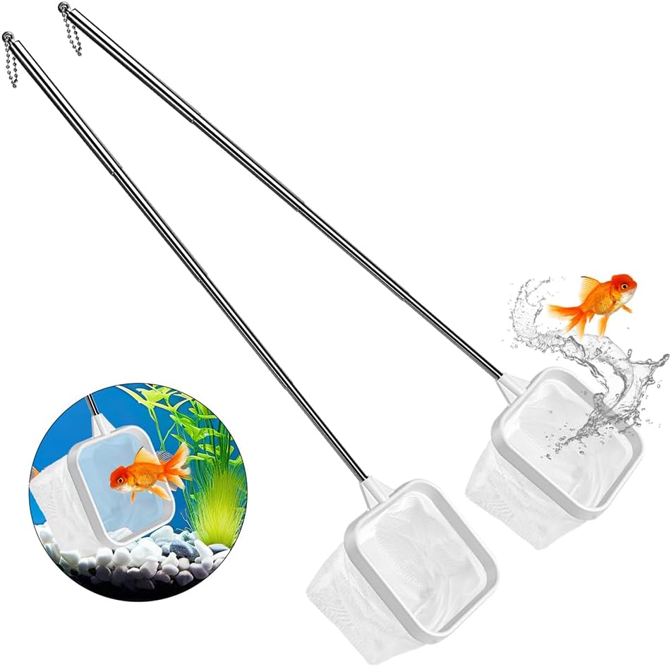 2-Pack 3-Inch Aquarium Net – Small Fish Tank Tool for Shrimp & Bettas