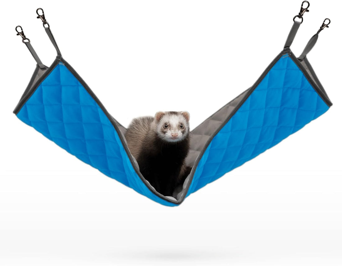 Paw Inspired Hanging Fleece Hammock for Small Animals, Gray/Light Gray