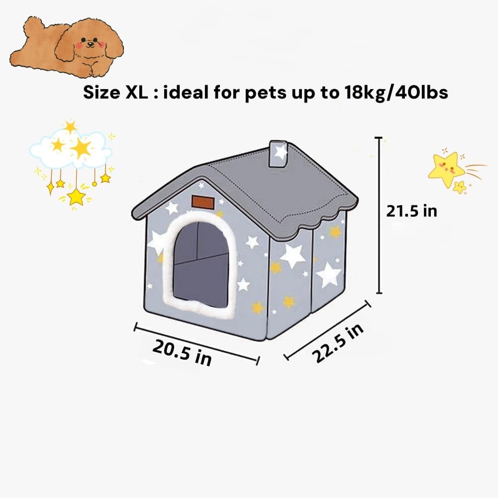 Scnbom Dog House Indoor Puppy Cave Cat Nest Kennel Pet Bed Portabl