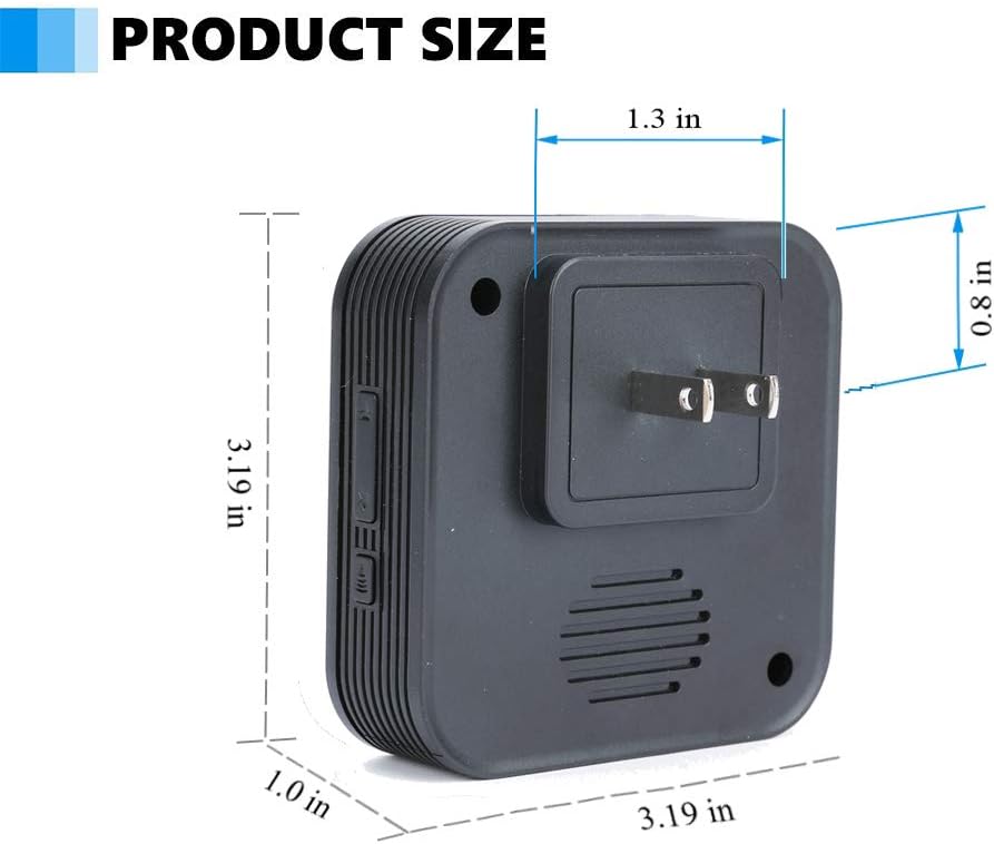 Dog Door Bell, Wireless Dog Bell, Black, 1 Receiver 4 Transmitters
